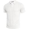 imagePJ PAUL JONES Mens Polo Shirts Regular Fit Textured VNeck Knit Golf PolosIvory White