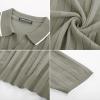 imagePJ PAUL JONES Mens Polo Shirts Regular Fit Textured VNeck Knit Golf PolosKhaki Contrast
