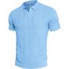 imagePJ PAUL JONES Mens Polo Shirts Regular Fit Textured VNeck Knit Golf PolosLight Blue