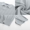 imagePJ PAUL JONES Mens Polo Shirts Regular Fit Textured VNeck Knit Golf PolosLight Grey