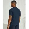 imagePJ PAUL JONES Mens Polo Shirts Regular Fit Textured VNeck Knit Golf PolosRoyal Blue