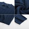 imagePJ PAUL JONES Mens Polo Shirts Regular Fit Textured VNeck Knit Golf PolosRoyal Blue