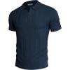 imagePJ PAUL JONES Mens Polo Shirts Regular Fit Textured VNeck Knit Golf PolosRoyal Blue