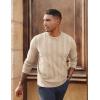 imagePJ PAUL JONES Mens Pullover Sweater Crewneck Textured Long Sleeve Knitted SweatersApricot