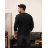 imagePJ PAUL JONES Mens Pullover Sweater Crewneck Textured Long Sleeve Knitted SweatersBlack