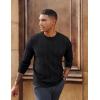 imagePJ PAUL JONES Mens Pullover Sweater Crewneck Textured Long Sleeve Knitted SweatersBlack
