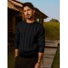 imagePJ PAUL JONES Mens Pullover Sweater Crewneck Textured Long Sleeve Knitted SweatersBlack