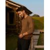imagePJ PAUL JONES Mens Pullover Sweater Crewneck Textured Long Sleeve Knitted SweatersCoffee