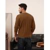 imagePJ PAUL JONES Mens Pullover Sweater Crewneck Textured Long Sleeve Knitted SweatersCoffee