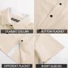 imagePJ PAUL JONES Mens Short Sleeve Button Down Shirts Casual Stylish WrinkleFree Untuckit Dress ShirtBeige