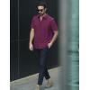 imagePJ PAUL JONES Mens Short Sleeve Button Down Shirts Casual Stylish WrinkleFree Untuckit Dress ShirtRed