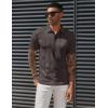 imagePJ PAUL JONES Mens Textured Knit Polo Shirts Regular Fit Stretchy Golf ShirtsBrown