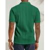 imagePJ PAUL JONES Mens Textured Knit Polo Shirts Regular Fit Stretchy Golf ShirtsGreen
