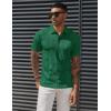 imagePJ PAUL JONES Mens Textured Knit Polo Shirts Regular Fit Stretchy Golf ShirtsGreen
