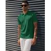imagePJ PAUL JONES Mens Textured Knit Polo Shirts Regular Fit Stretchy Golf ShirtsGreen