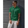 imagePJ PAUL JONES Mens Textured Knit Polo Shirts Regular Fit Stretchy Golf ShirtsGreen