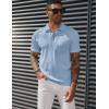 imagePJ PAUL JONES Mens Textured Knit Polo Shirts Regular Fit Stretchy Golf ShirtsLight Blue