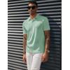imagePJ PAUL JONES Mens Textured Knit Polo Shirts Regular Fit Stretchy Golf ShirtsMint Green