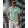 imagePJ PAUL JONES Mens Textured Knit Polo Shirts Regular Fit Stretchy Golf ShirtsMint Green