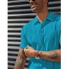 imagePJ PAUL JONES Mens Textured Knit Polo Shirts Regular Fit Stretchy Golf ShirtsPeacock Blue
