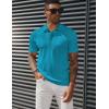 imagePJ PAUL JONES Mens Textured Knit Polo Shirts Regular Fit Stretchy Golf ShirtsPeacock Blue