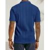 imagePJ PAUL JONES Mens Textured Knit Polo Shirts Regular Fit Stretchy Golf ShirtsRoyal Blue