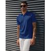 imagePJ PAUL JONES Mens Textured Knit Polo Shirts Regular Fit Stretchy Golf ShirtsRoyal Blue