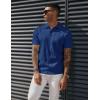 imagePJ PAUL JONES Mens Textured Knit Polo Shirts Regular Fit Stretchy Golf ShirtsRoyal Blue
