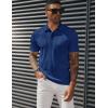imagePJ PAUL JONES Mens Textured Knit Polo Shirts Regular Fit Stretchy Golf ShirtsRoyal Blue