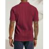 imagePJ PAUL JONES Mens Textured Knit Polo Shirts Regular Fit Stretchy Golf ShirtsWine