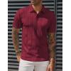 imagePJ PAUL JONES Mens Textured Knit Polo Shirts Regular Fit Stretchy Golf ShirtsWine