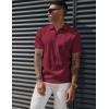 imagePJ PAUL JONES Mens Textured Knit Polo Shirts Regular Fit Stretchy Golf ShirtsWine
