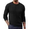 imagePJ PAUL JONES Mens Crewneck Sweater Lightweight Casual Knit Texture Pullover for Fall WinterBlack