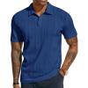 imagePJ PAUL JONES Mens Textured Knit Polo Shirts Regular Fit Stretchy Golf ShirtsRoyal Blue