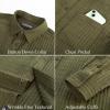 imagePJ PAUL JONES Mens Casual Button Down Shirts Long Sleeve Textured Wrinkle Free Untucked Shirt with PocketArmy Green