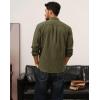 imagePJ PAUL JONES Mens Casual Button Down Shirts Long Sleeve Textured Wrinkle Free Untucked Shirt with PocketArmy Green
