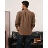 imagePJ PAUL JONES Mens Casual Button Down Shirts Long Sleeve Textured Wrinkle Free Untucked Shirt with PocketBrown