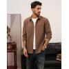 imagePJ PAUL JONES Mens Casual Button Down Shirts Long Sleeve Textured Wrinkle Free Untucked Shirt with PocketBrown