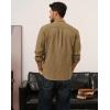 imagePJ PAUL JONES Mens Casual Button Down Shirts Long Sleeve Textured Wrinkle Free Untucked Shirt with PocketKhaki
