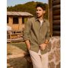 imagePJ PAUL JONES Mens Casual Button Down Shirts Long Sleeve Textured Wrinkle Free Untucked Shirt with PocketKhaki