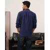 imagePJ PAUL JONES Mens Casual Button Down Shirts Long Sleeve Textured Wrinkle Free Untucked Shirt with PocketNavy Blue