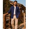 imagePJ PAUL JONES Mens Casual Button Down Shirts Long Sleeve Textured Wrinkle Free Untucked Shirt with PocketNavy Blue