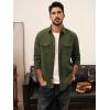 imagePJ PAUL JONES Mens Casual Shacket Cotton Twill Lightweight Jackets Button Down Shirt Jacket with PocketsArmy Green