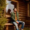 imagePJ PAUL JONES Mens Casual Shacket Cotton Twill Lightweight Jackets Button Down Shirt Jacket with PocketsArmy Green