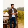 imagePJ PAUL JONES Mens Casual Shacket Cotton Twill Lightweight Jackets Button Down Shirt Jacket with PocketsCoffee