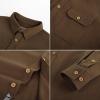 imagePJ PAUL JONES Mens Casual Shacket Cotton Twill Lightweight Jackets Button Down Shirt Jacket with PocketsCoffee