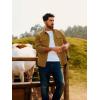 imagePJ PAUL JONES Mens Casual Shacket Cotton Twill Lightweight Jackets Button Down Shirt Jacket with PocketsGinger