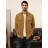 imagePJ PAUL JONES Mens Casual Shacket Cotton Twill Lightweight Jackets Button Down Shirt Jacket with PocketsGinger