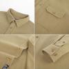 imagePJ PAUL JONES Mens Casual Shacket Cotton Twill Lightweight Jackets Button Down Shirt Jacket with PocketsKhaki