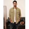 imagePJ PAUL JONES Mens Casual Shacket Cotton Twill Lightweight Jackets Button Down Shirt Jacket with PocketsKhaki